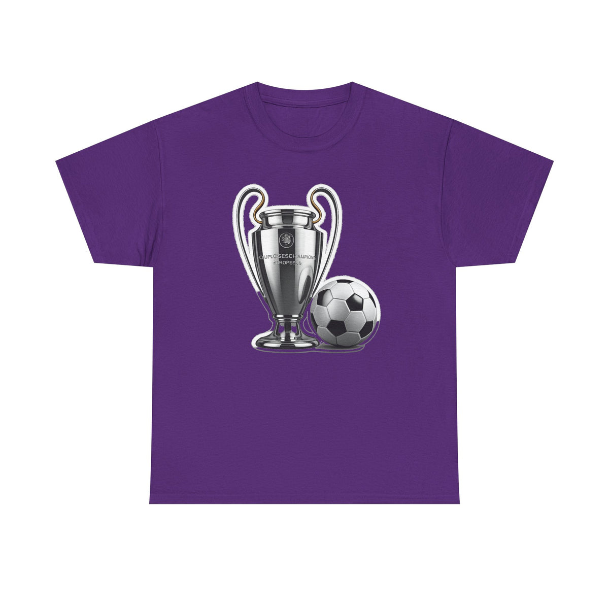 European Cup / Champions League Trophy & Ball Graphic Cotton T-Shirt