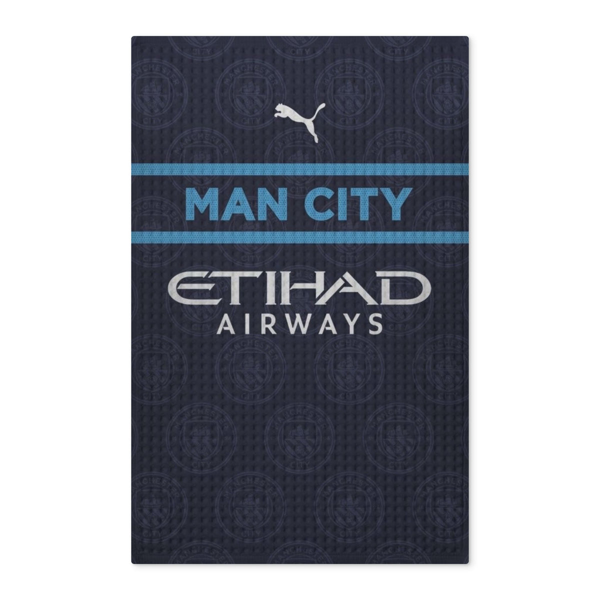 Manchester City Waffle Tea Towel – Double-Sided Etihad Logo Kitchen Towel