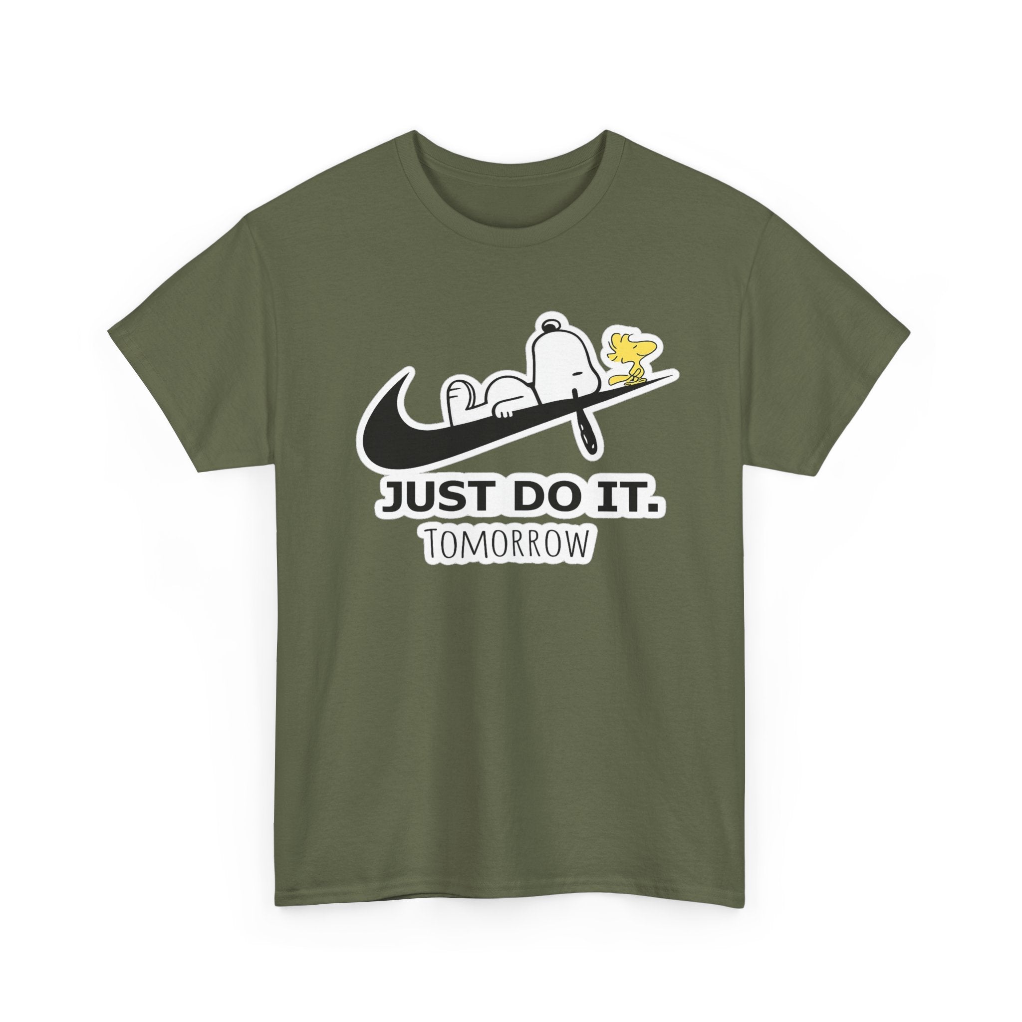 Snoopy "Just Do It Tomorrow" Graphic Cotton T-Shirt