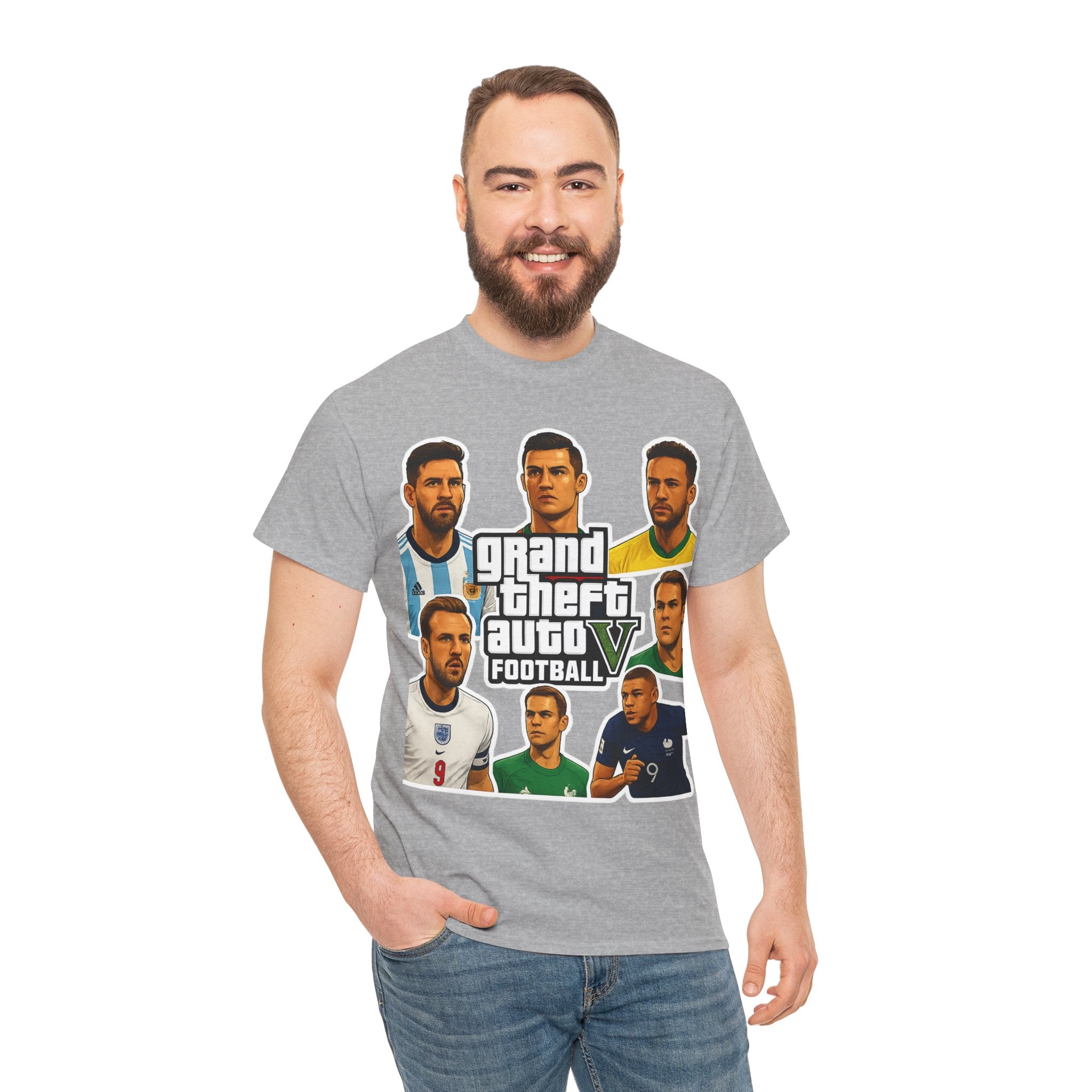 Graphic Tee — 'Grand Theft Auto V Football' Soccer Players Collage Shirt