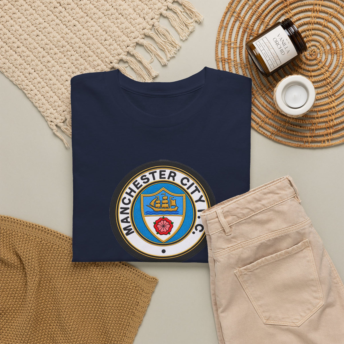 Manchester City inspired Unisex Heavy Cotton Tee