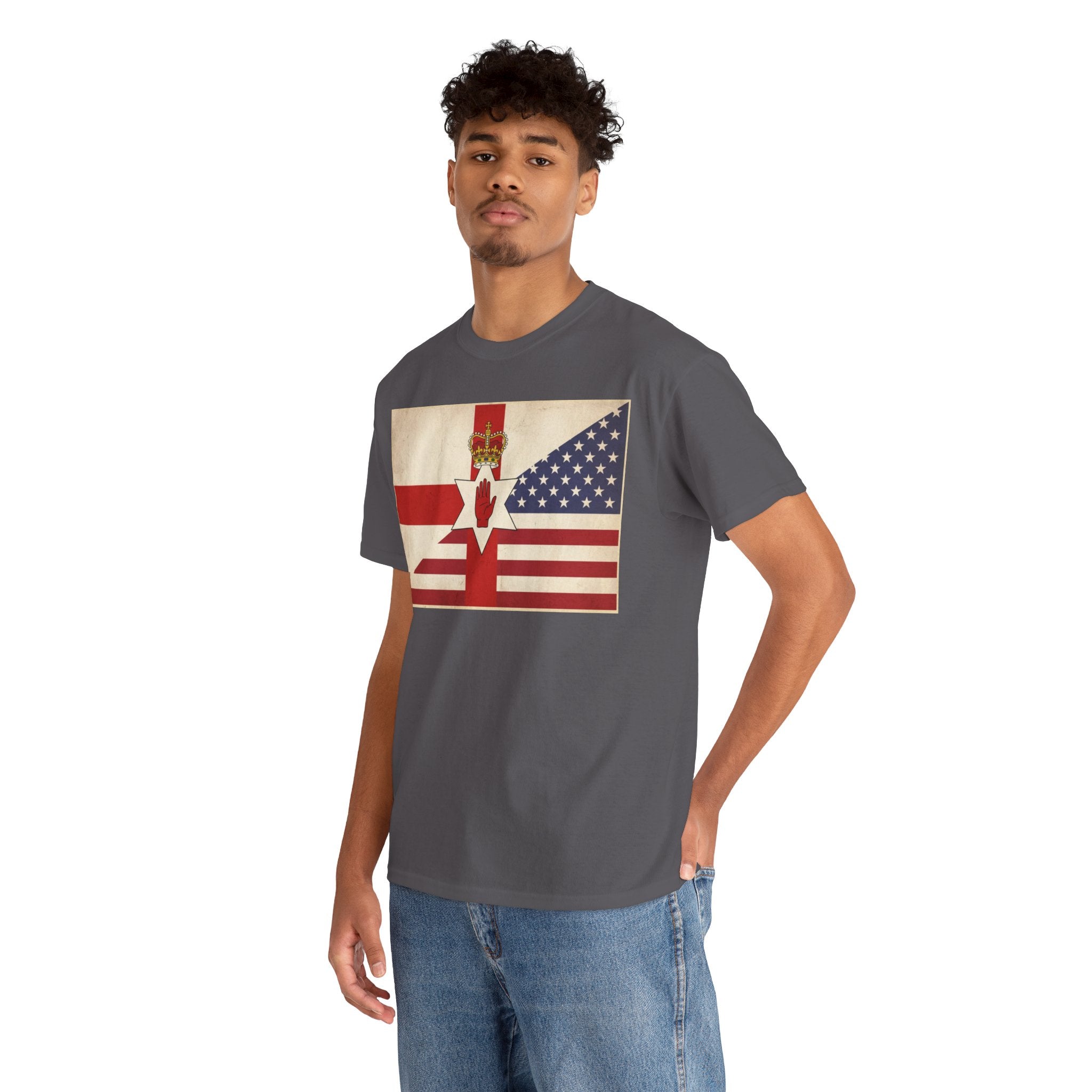 Northern Ireland + American Flag Tee — Vintage Graphic Shirt