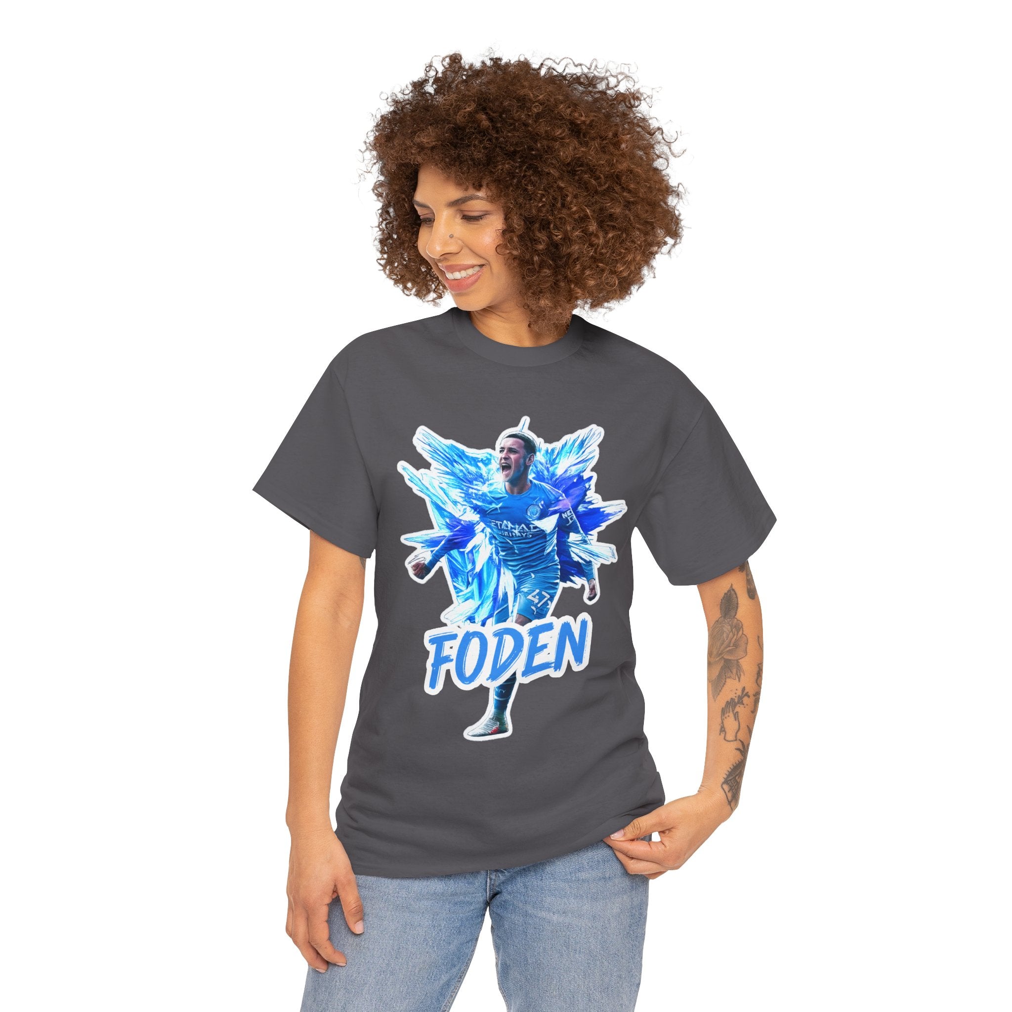 Phil Foden Manchester City Soccer T‑Shirt — Blue Graphic Football Fan Tee