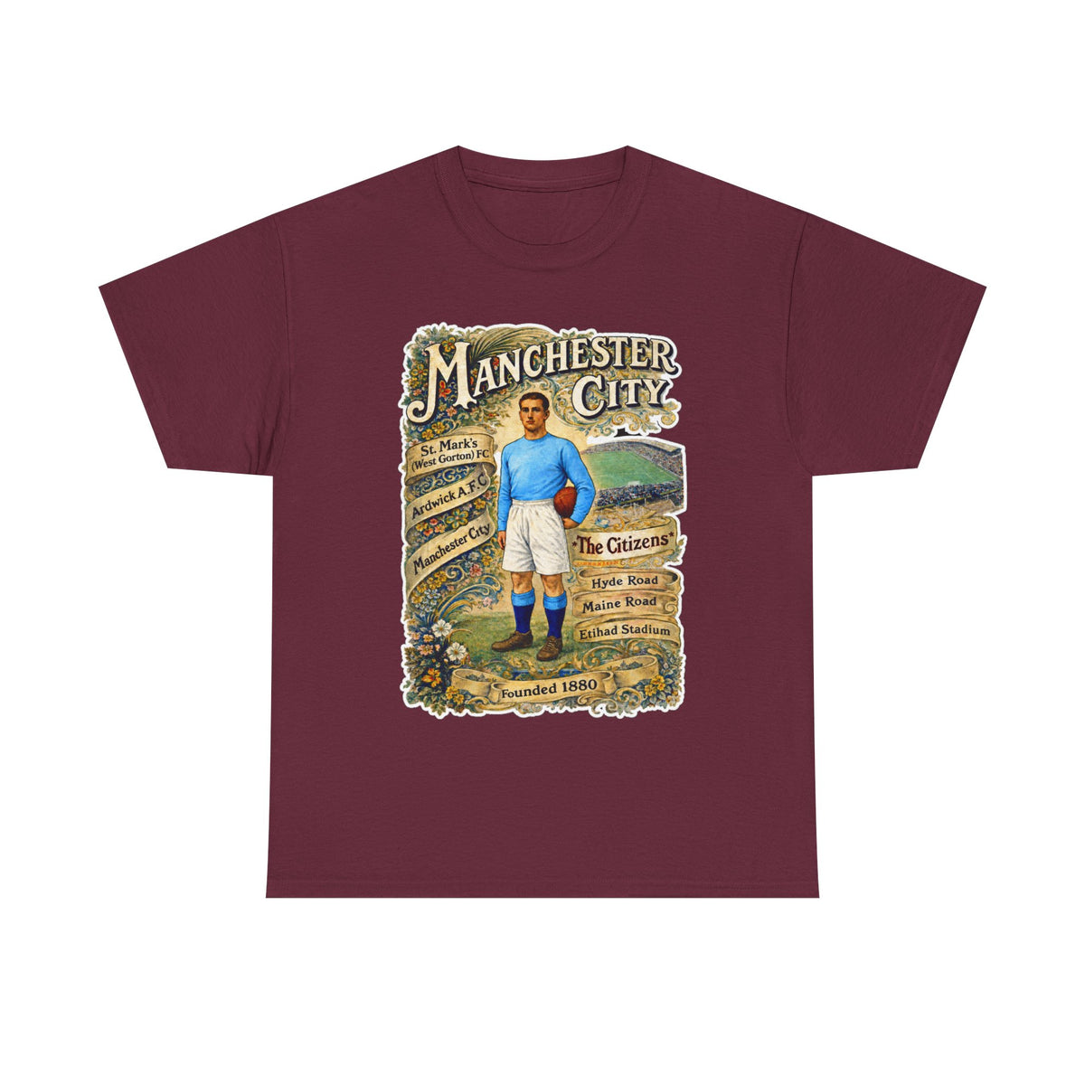 Manchester City Vintage Football Tee — Retro Soccer Graphic T-Shirt