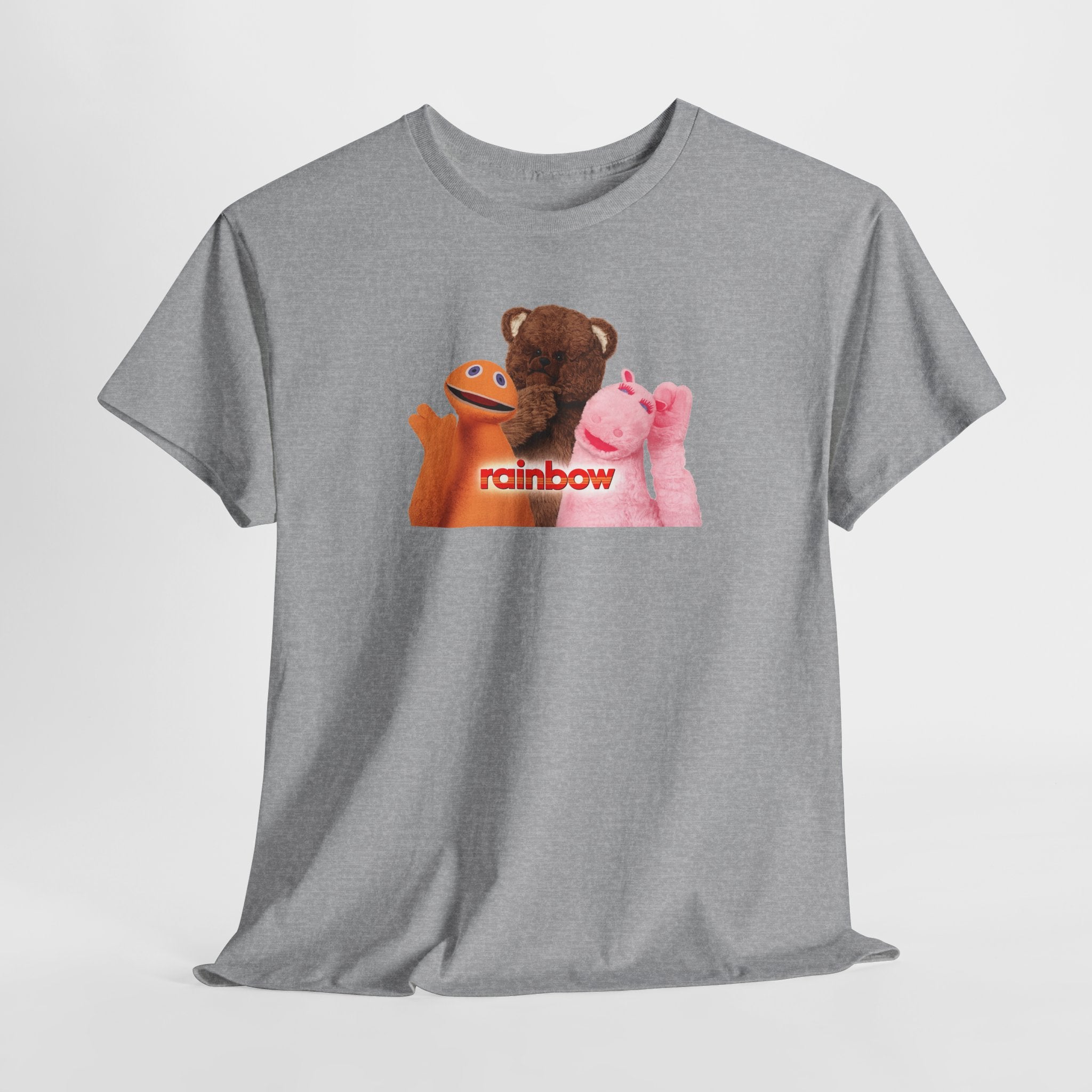 Rainbow Kids TV Zippy, George and Bungle Puppets T-Shirt — Cute Teddy & Hand Puppets Graphic Tee
