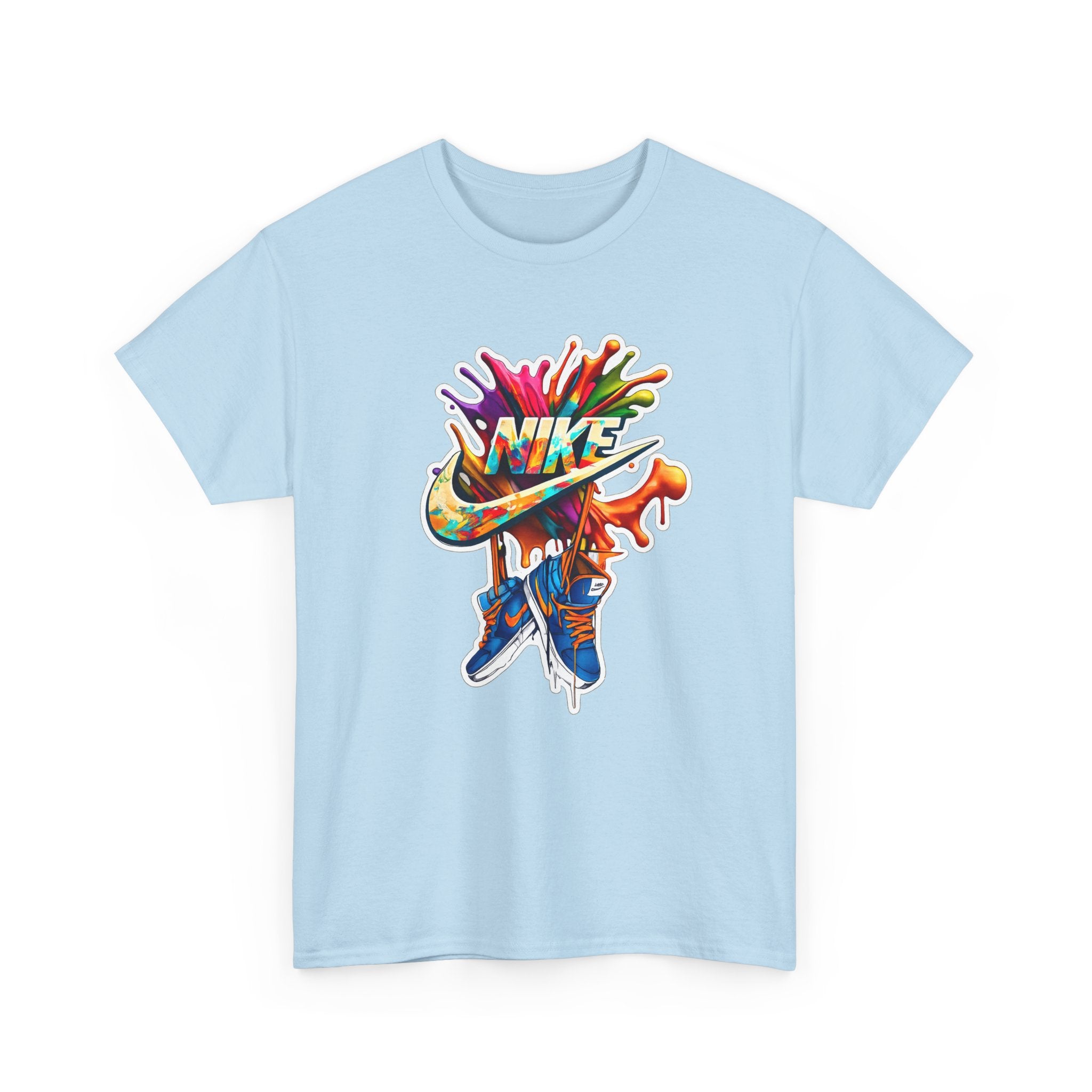 Nike Inspired Splash Graphic Tee — Colorful Sneaker Streetwear T-Shirt