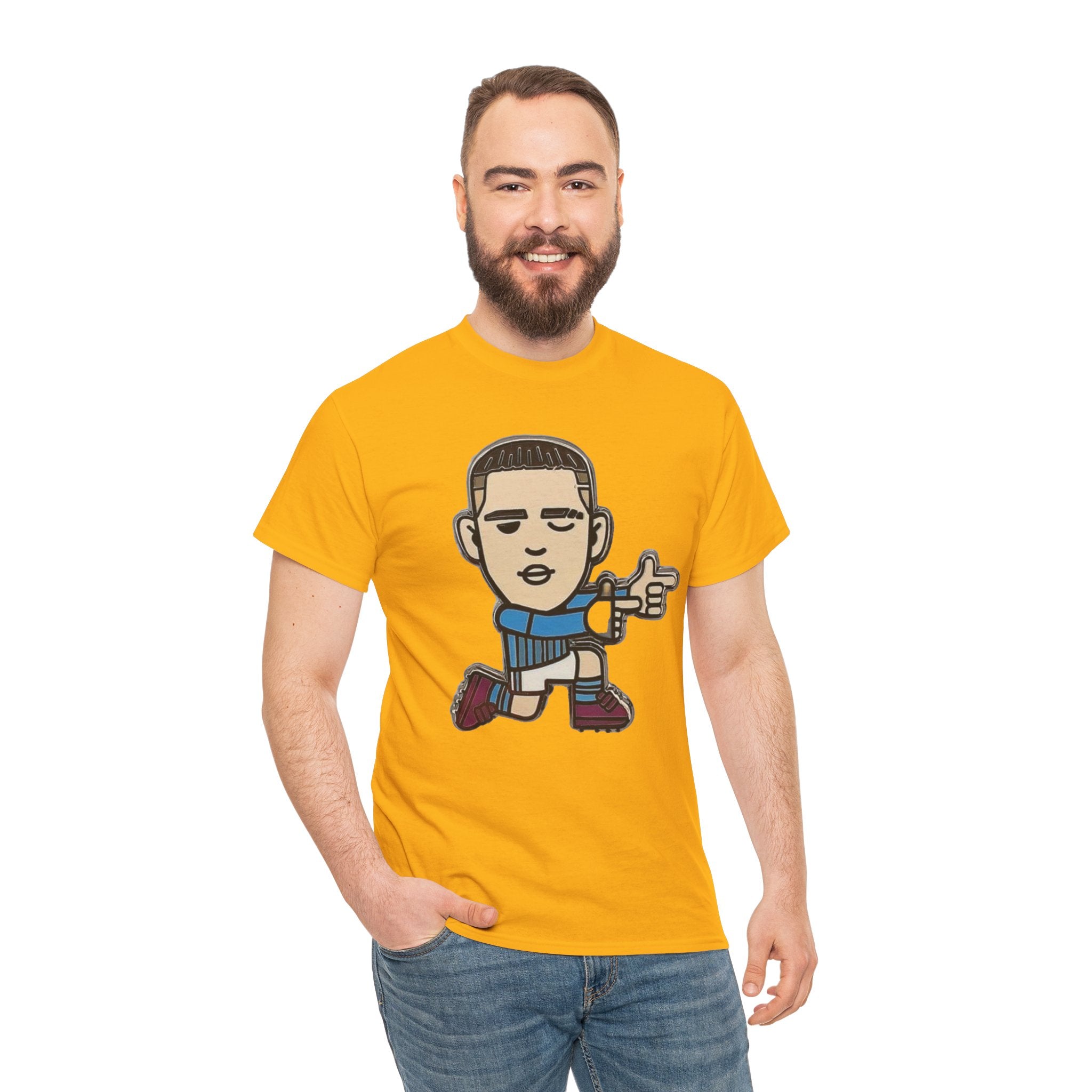 Phil Foden Cartoon Dance Pose Tee - Funky Character Graphic T-Shirt