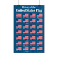 History of the United States Flag Poster — Rolled Educational Flag Timeline Print