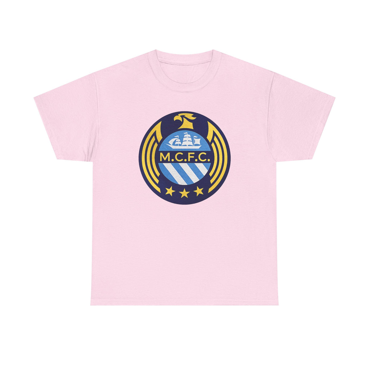 MCFC Crest T-Shirt — Vintage Blue & Gold Soccer Tee