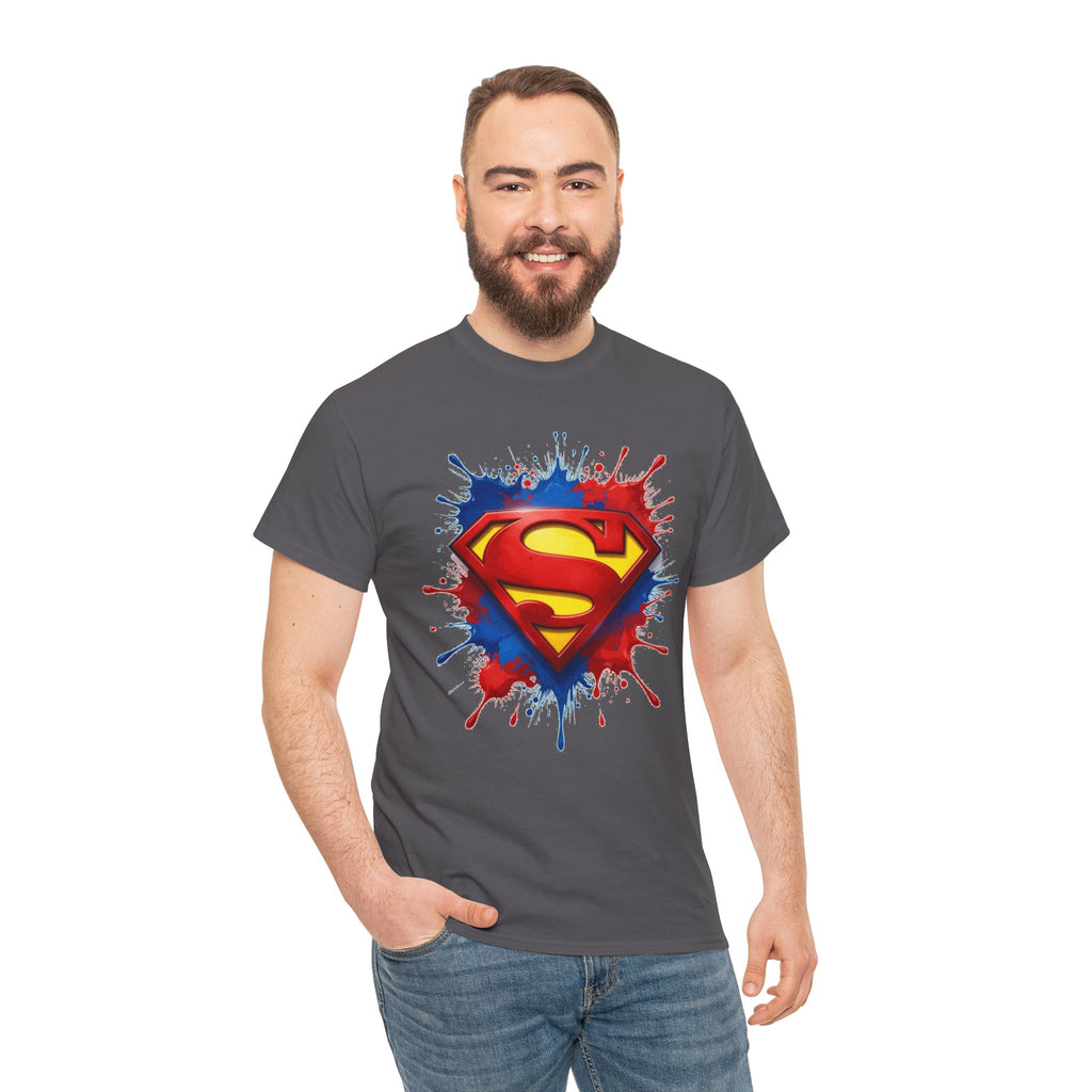 Superhero Emblem Paint-Splash T-Shirt