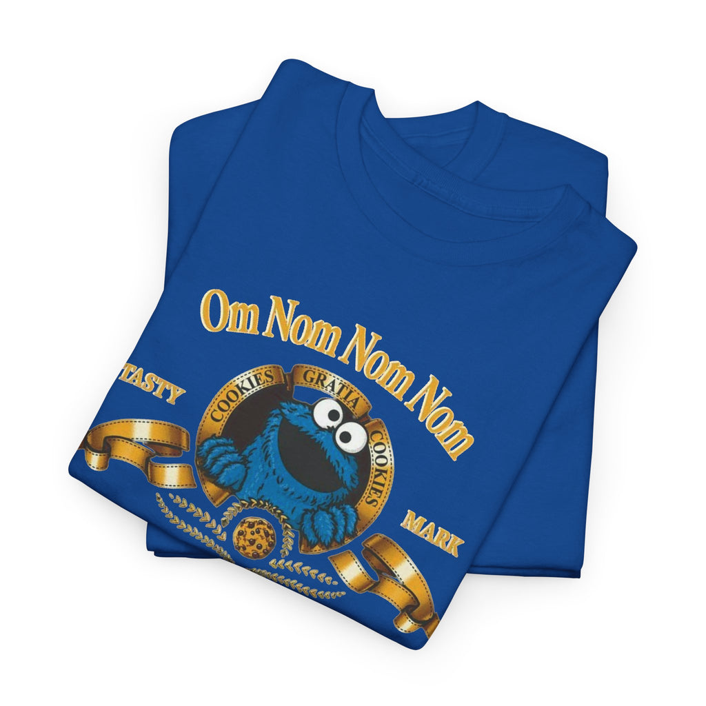 Cookie Monster "Om Nom Nom Nom" Vintage Badge Cotton T‑Shirt