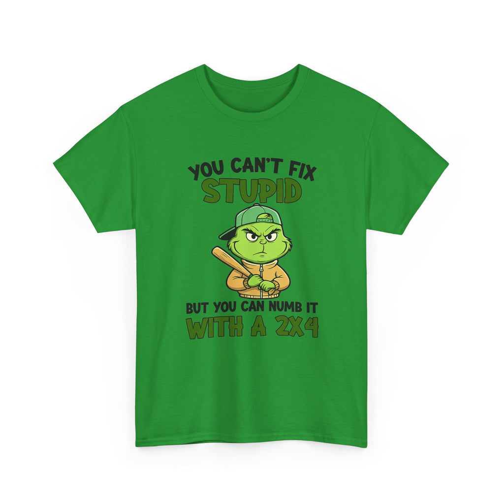 Funny Carpenter T‑Shirt — "You Can't Fix Stupid But You Can Numb It With a 2x4"