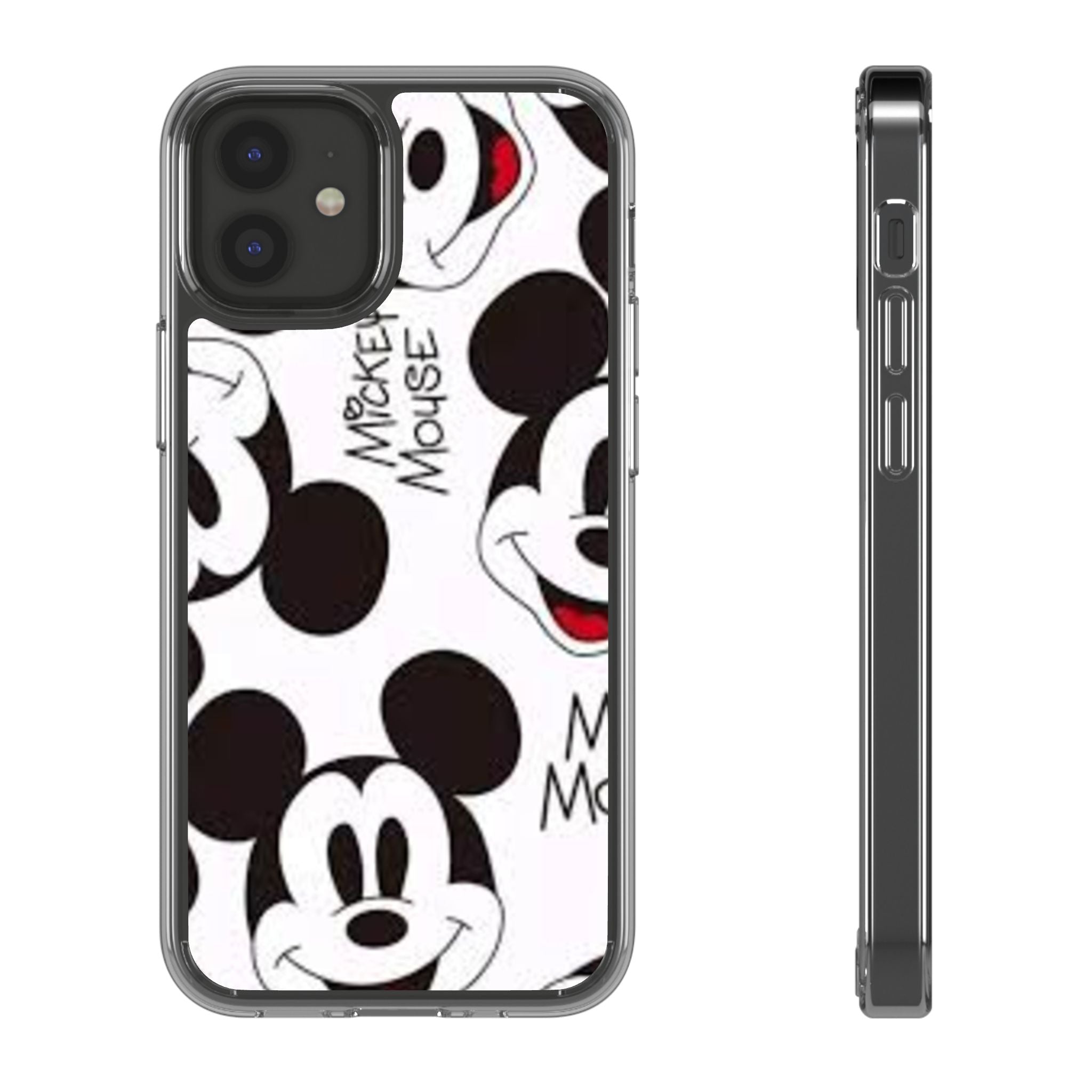 Mickey Mouse Clear Phone Case – Retro Cartoon Pattern Clear Case