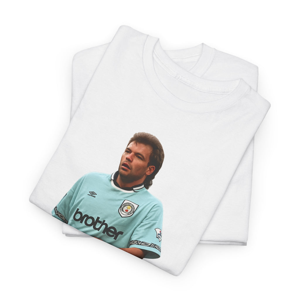 Uwe Rosler Manchester City Legend Graphic Tee - Retro Football Kit Print