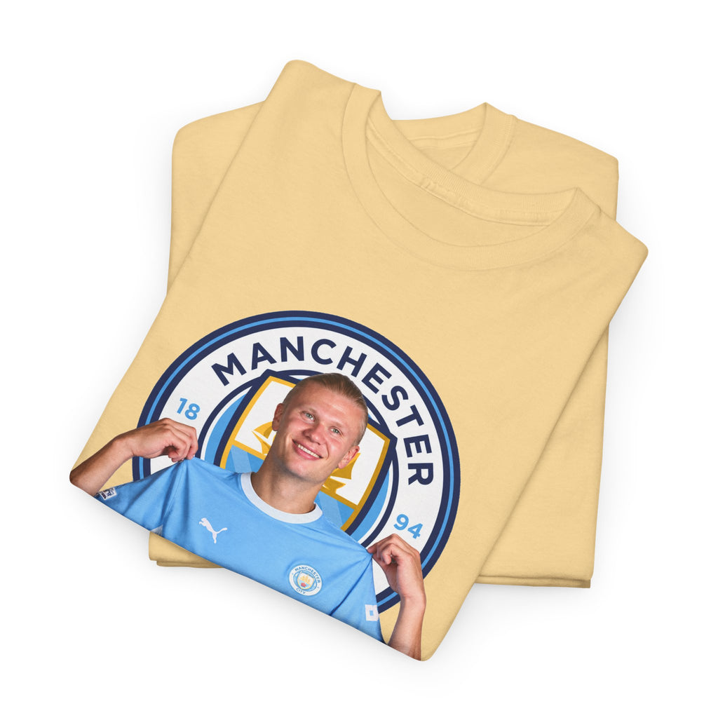 Manchester City Erling Haaland Inspired Cotton T-Shirt Tee — Player Celebratory Graphic T-Shirt