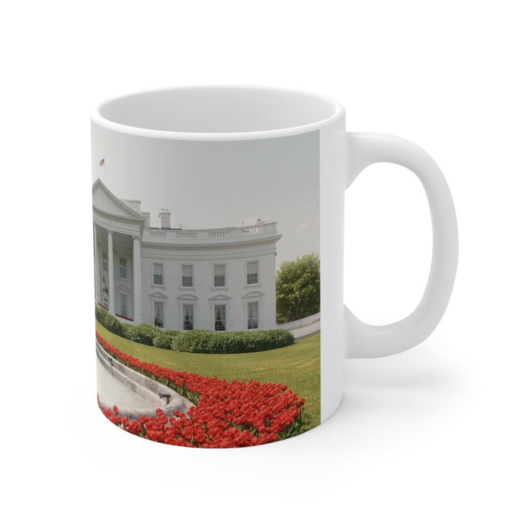White House Garden Scenic Ceramic Coffee Mug — 11oz & 15oz