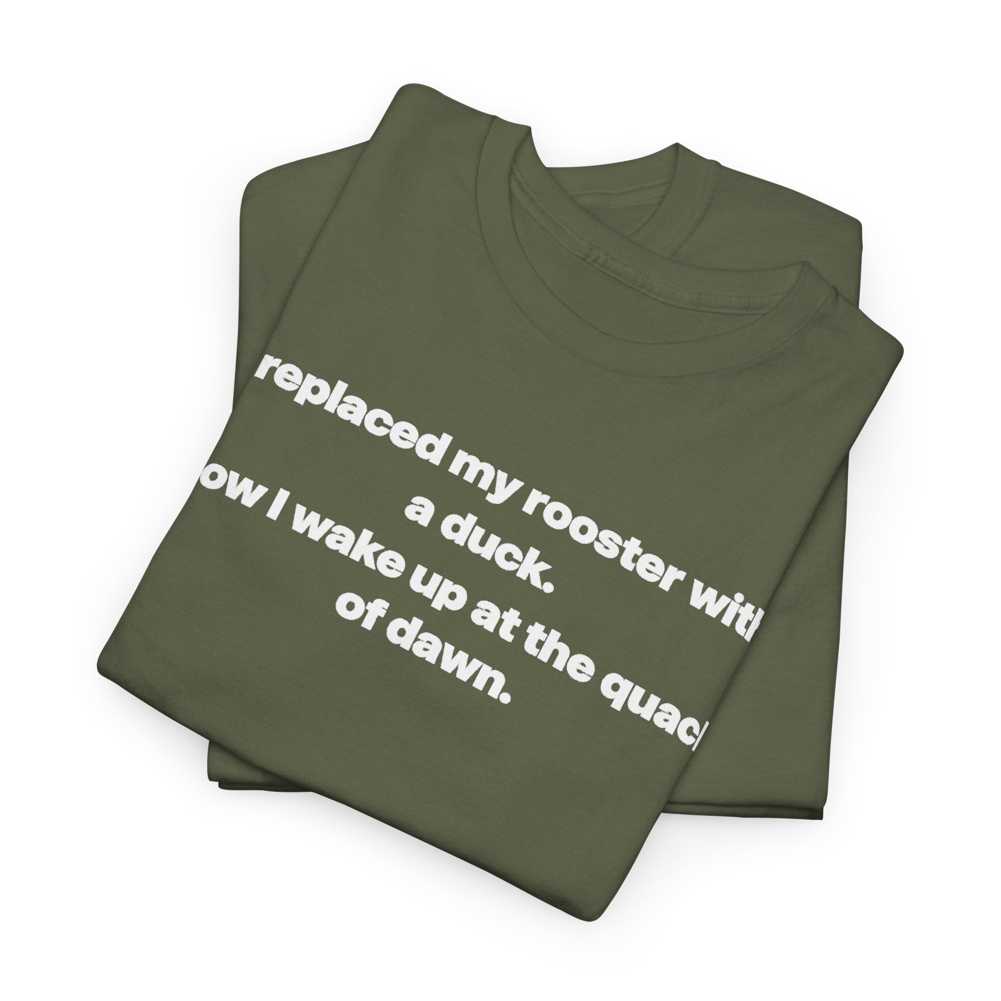 I replaced my rooster with a duck unisex's heavy weight cotton T-Shirt