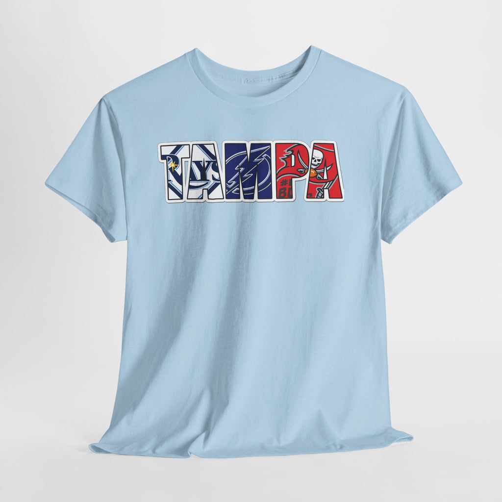Tampa Block Letter Tee — Florida Flag Graphic T‑Shirt