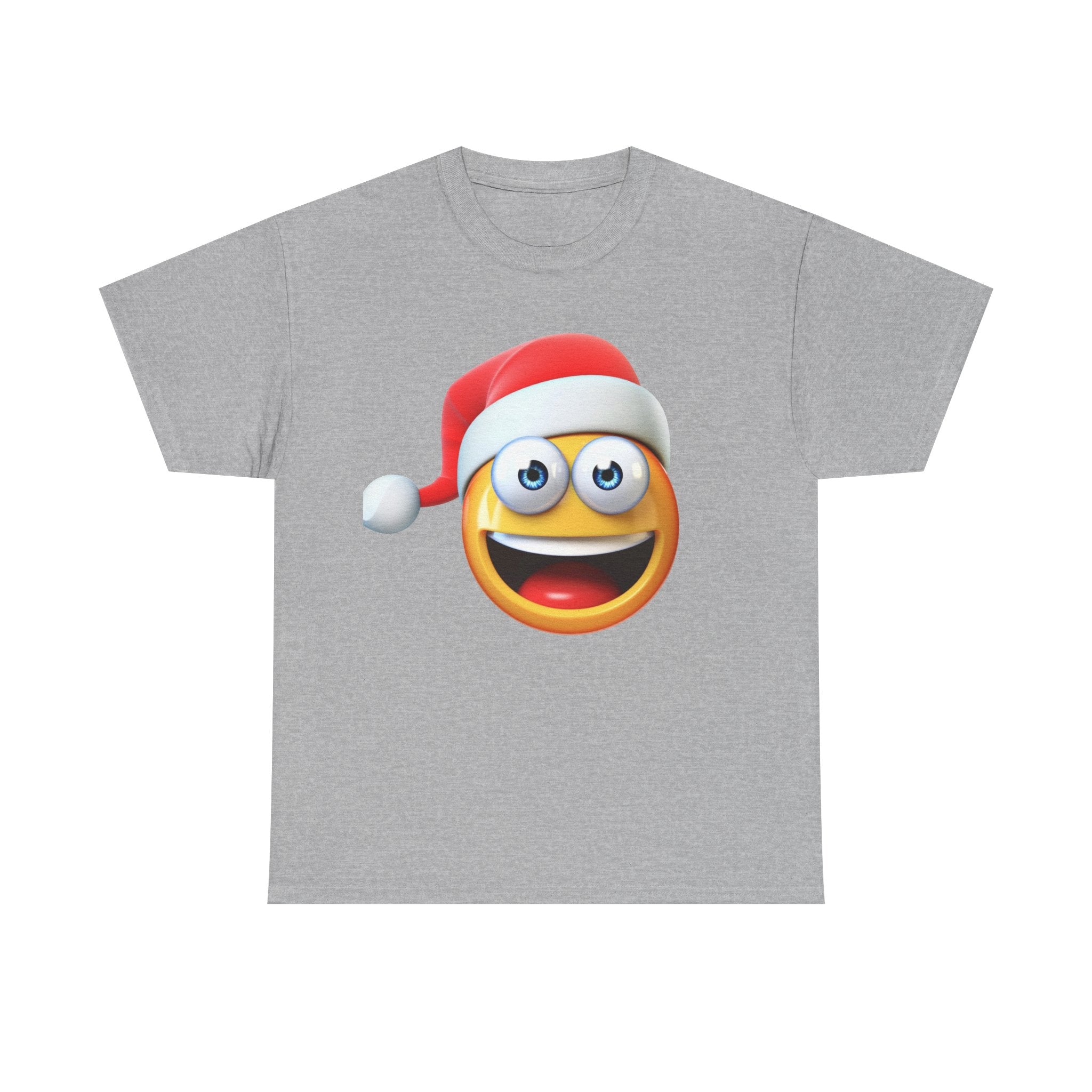Christmas Emoji T-Shirt — Santa Hat Smiley Holiday Tee
