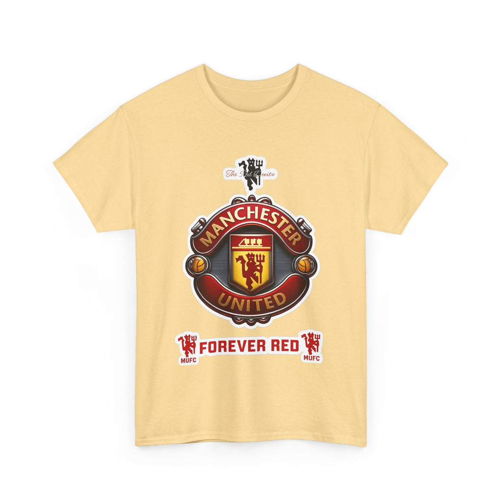 Manchester United Inspired Football Crest Tee — "Forever Red" Supporter Shirt