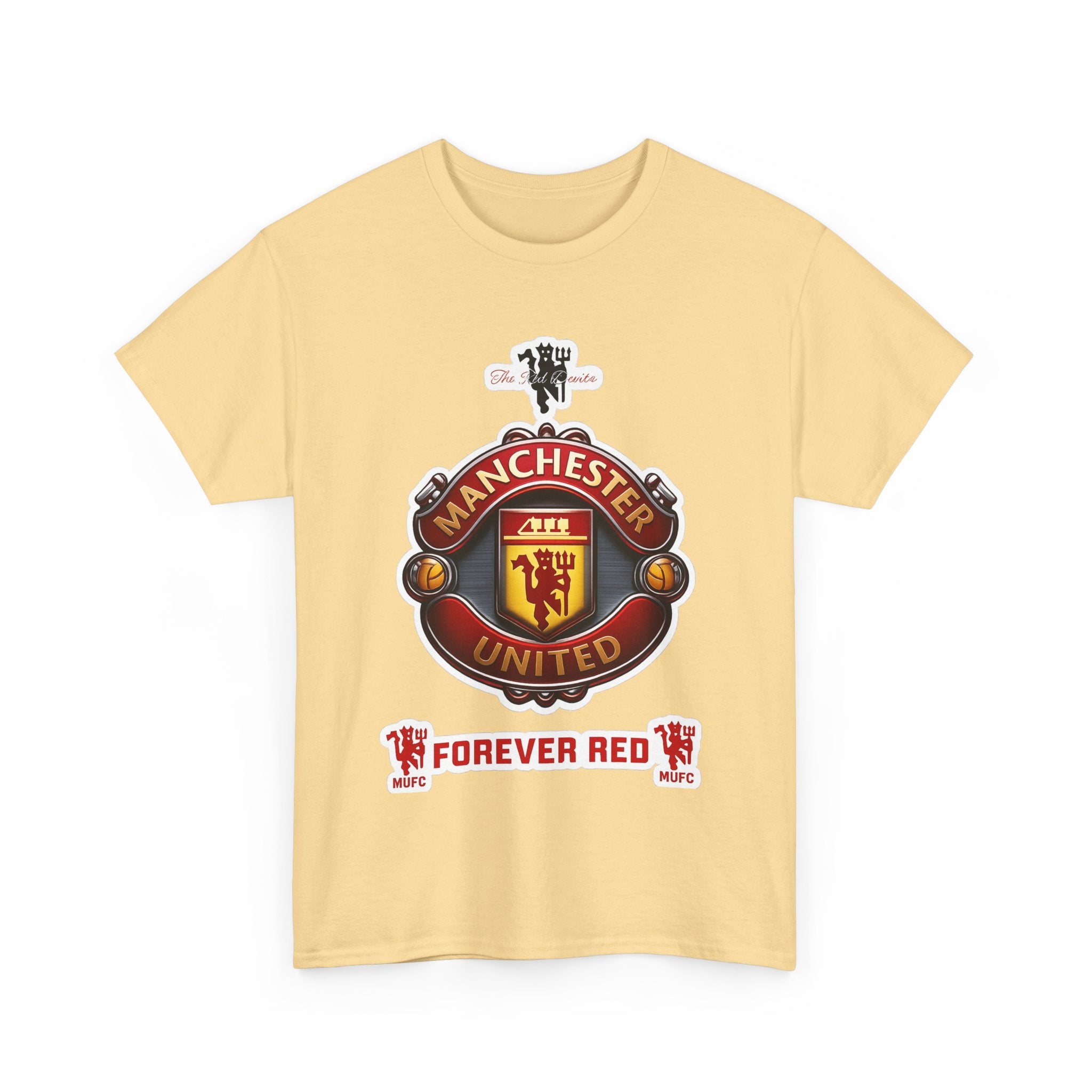 Manchester United Inspired Football Crest Tee — "Forever Red" Supporter Shirt