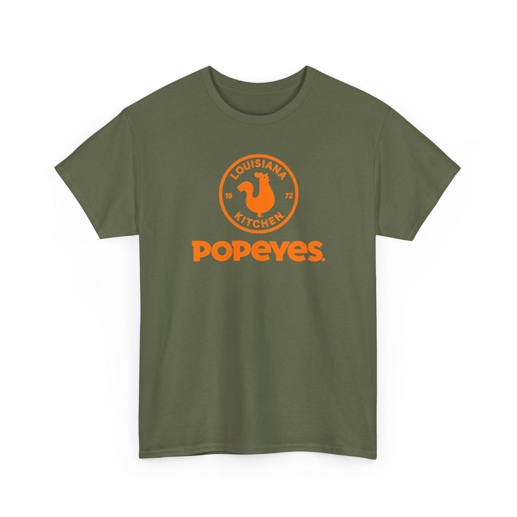 Popeyes Logo T-Shirt — Vintage Orange Louisiana Kitchen Tee