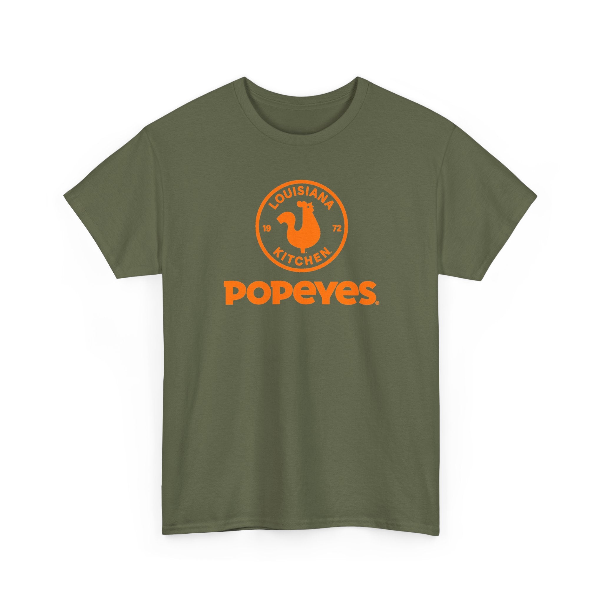 Popeyes Logo T-Shirt — Vintage Orange Louisiana Kitchen Tee