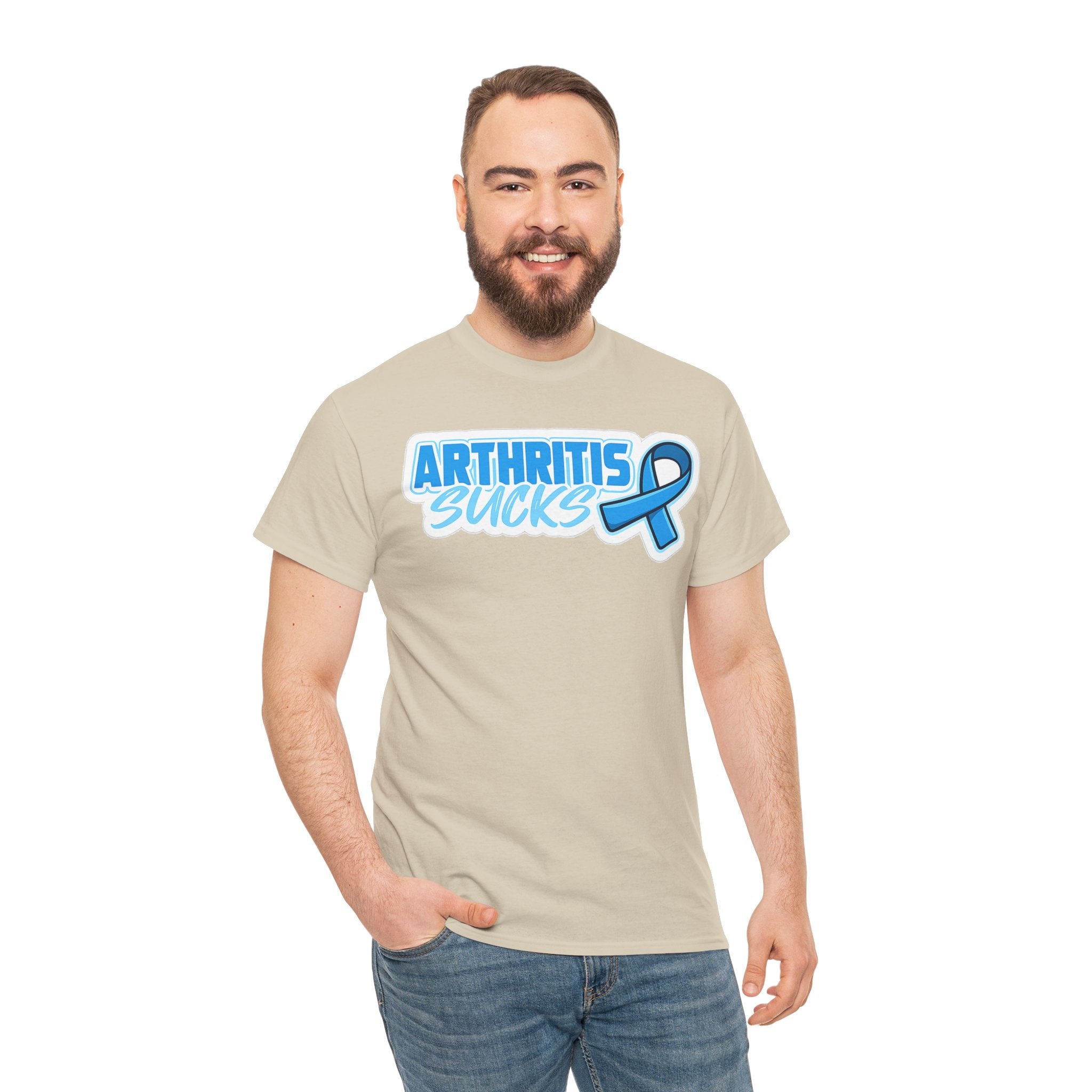 Arthritis Sucks T-Shirt with Awareness Ribbon — Arthritis Support Tee