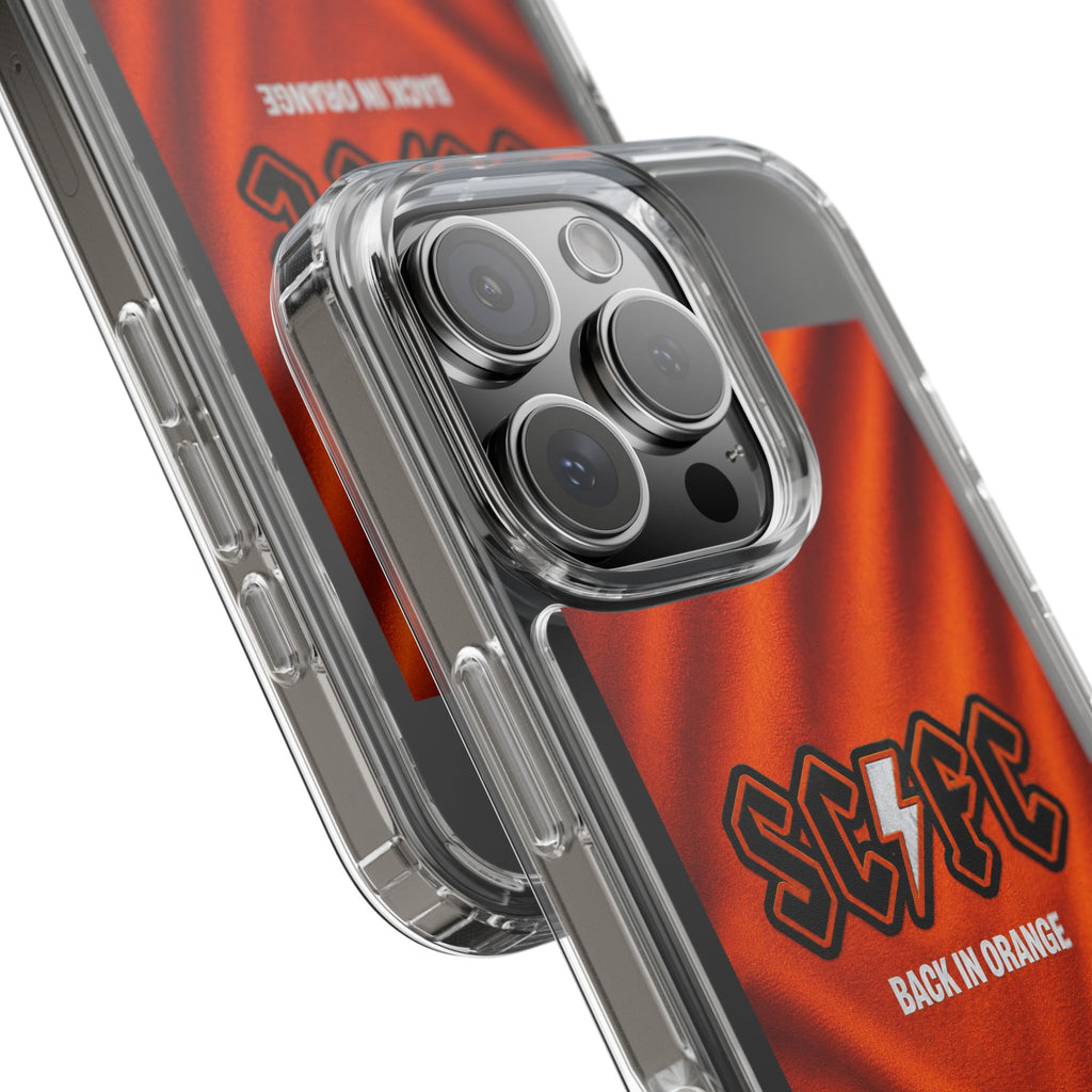 Salford CIty Inspired Phone Case — 'SCFC Back in Orange' Clear Protective Cover