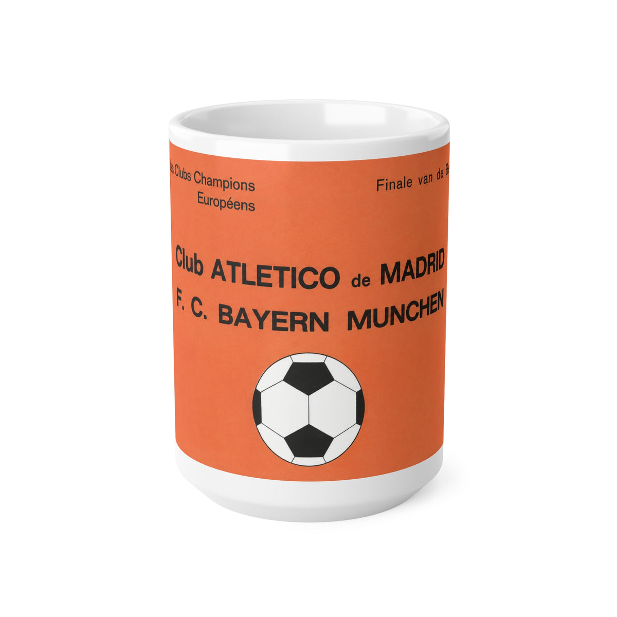 1974 European Cup Final Programme Cover Inspired Ceramic Coffee Mug (11oz/15oz)
