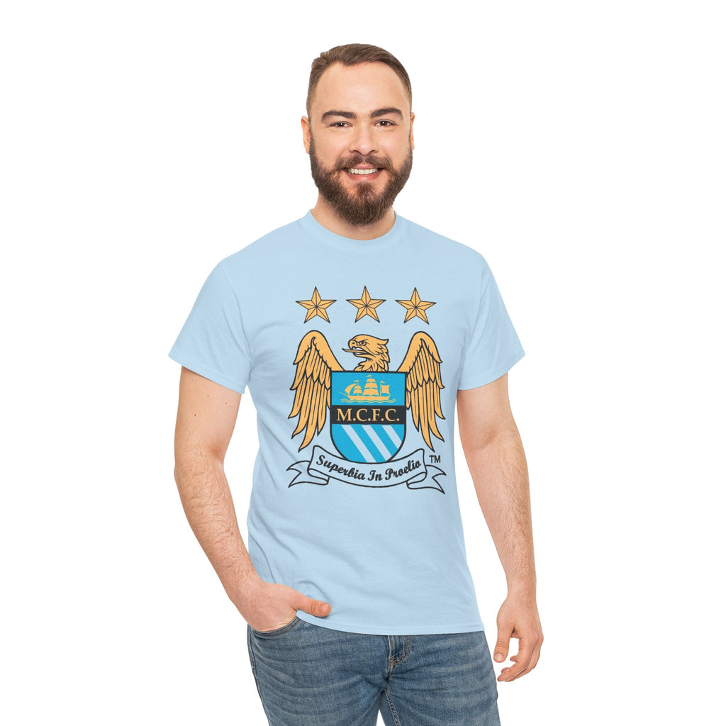 Manchester City Retro Club Crest T‑Shirt — MCFC Vintage Style Club Emblem Tee