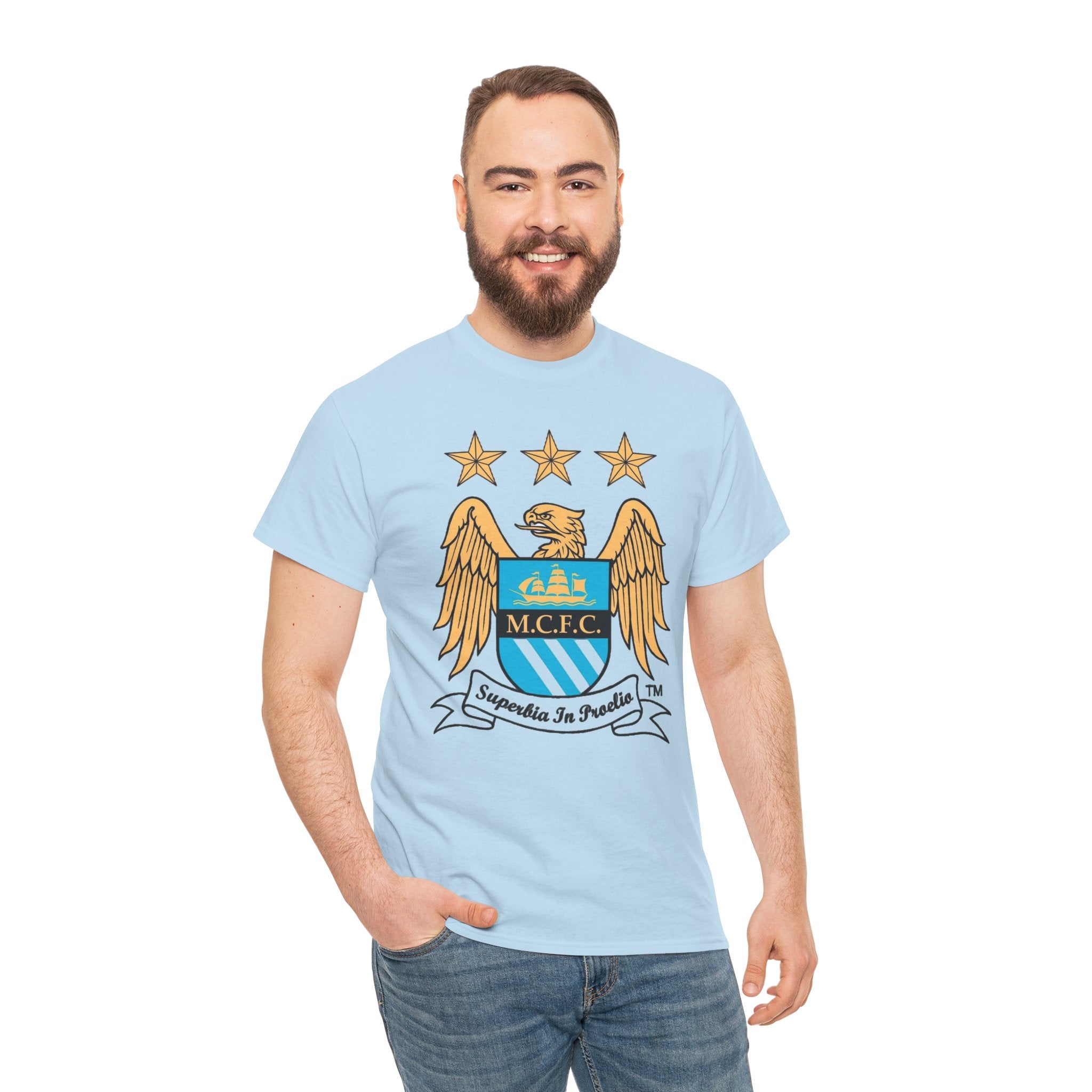 Manchester City Retro Club Crest T‑Shirt — MCFC Vintage Style Club Emblem Tee