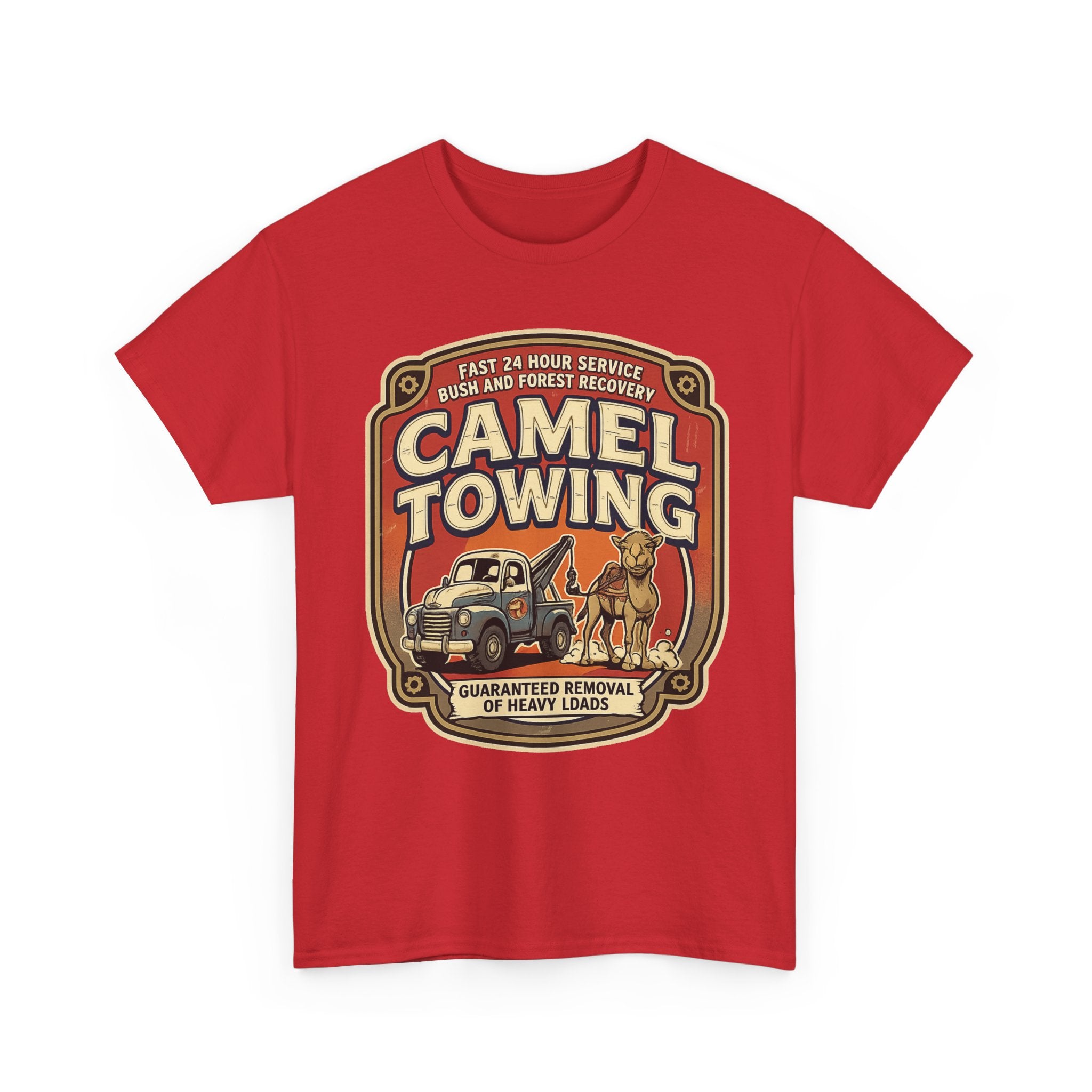 Camel Towing Tee — Vintage Desert Tow Truck Graphic T-Shirt