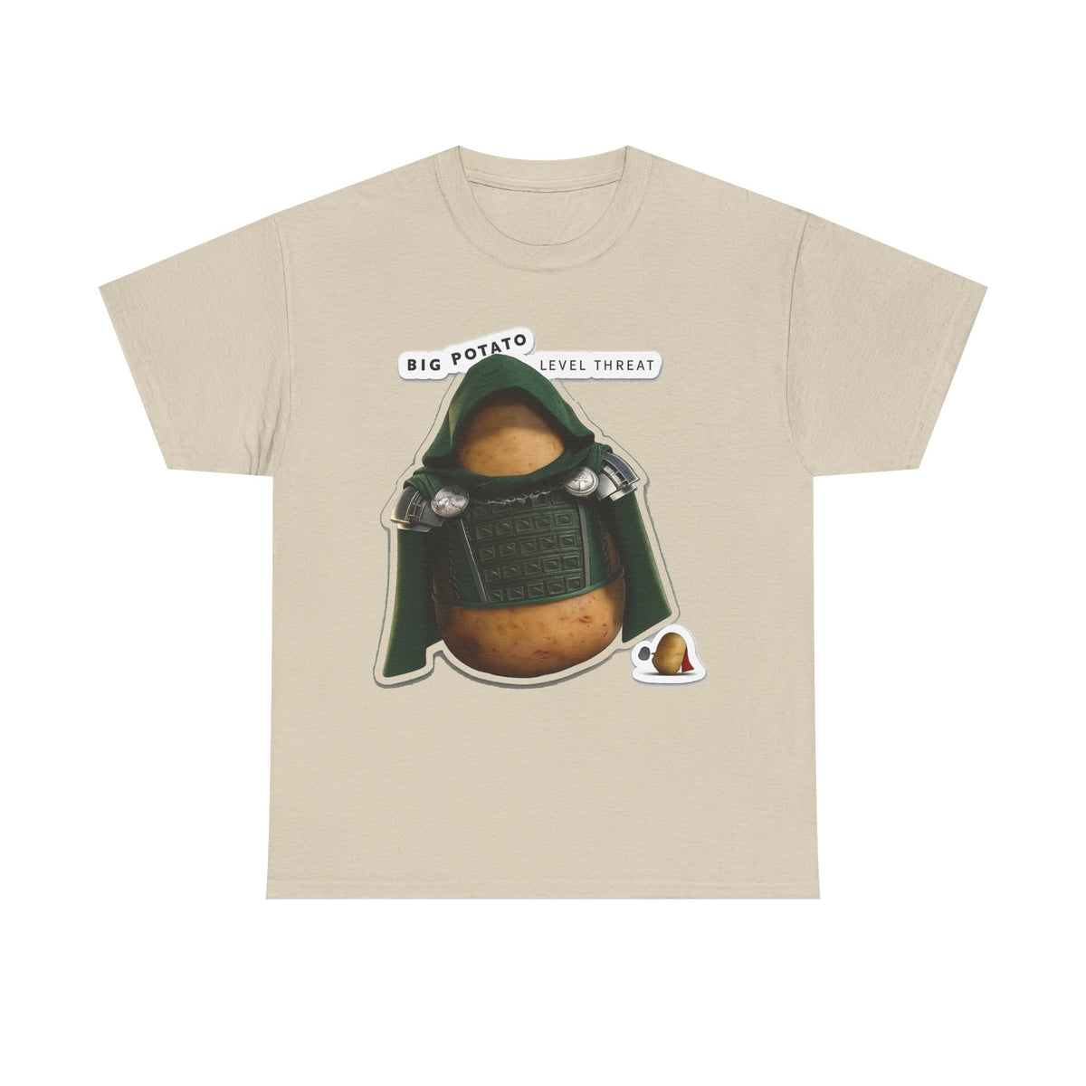 Big Potato "Level Threat" Doom Tee — Funny Potato Soldier Graphic T-Shirt