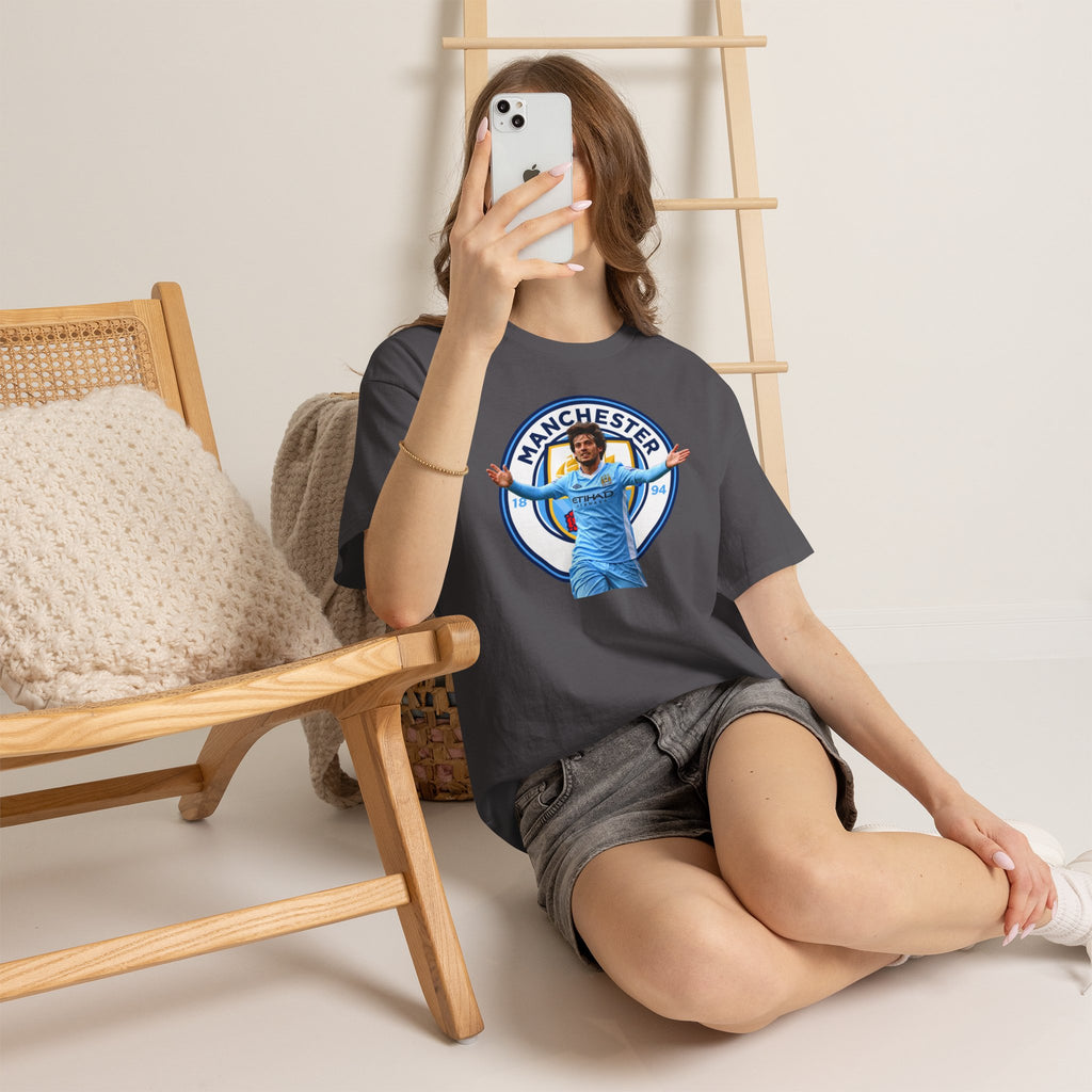 David Silva Manchester Legend Football Tee — Player Celebration Design