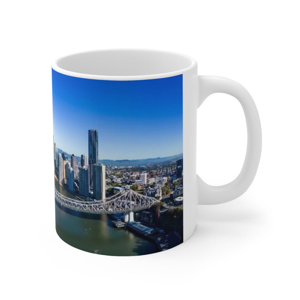 City Skyline Ceramic Mug — Scenic Riverfront Panorama (11oz, 15oz)