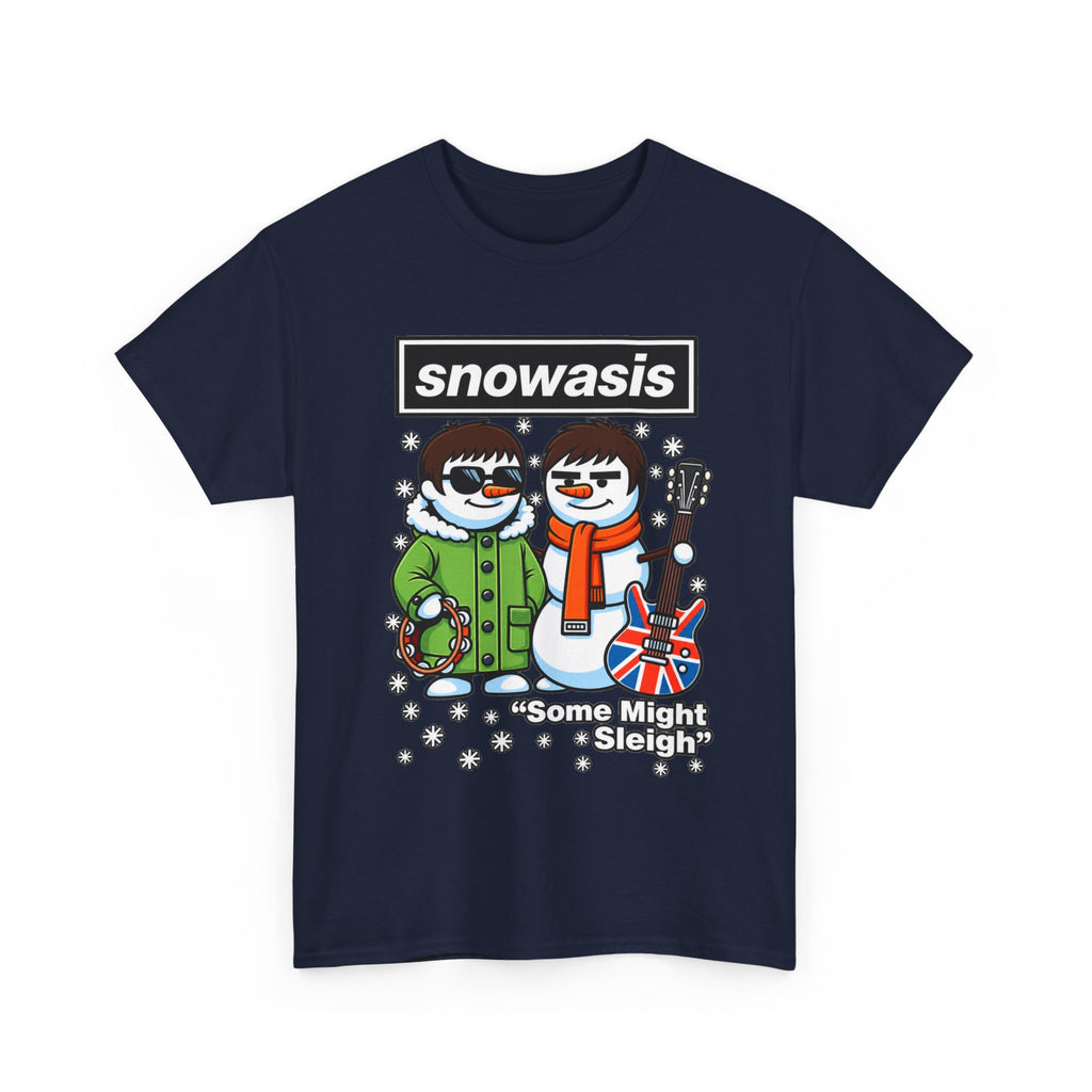 Snowasis ‘Some Might Sleigh’ Christmas Snowman #Oasis Inspired Cotton T-Shirt / Tee