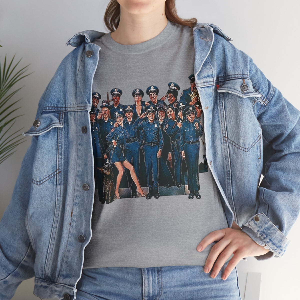 Police Academy Movie Inspired Cotton T‑Shirt — Retro Squad Photo Tee