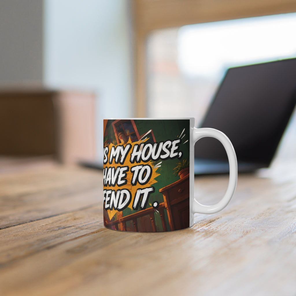 Home Alone Inspired Anime Coffee Mug — "This Is My Cozy Face, I Have Defended" 11oz & 15oz Ceramic
