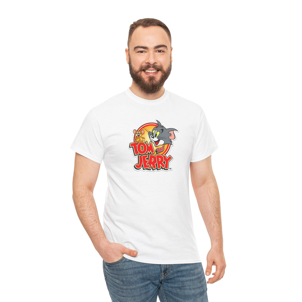 Tom & Jerry Retro Logo Cotton Tee — Classic Cartoon Graphic T-Shirt