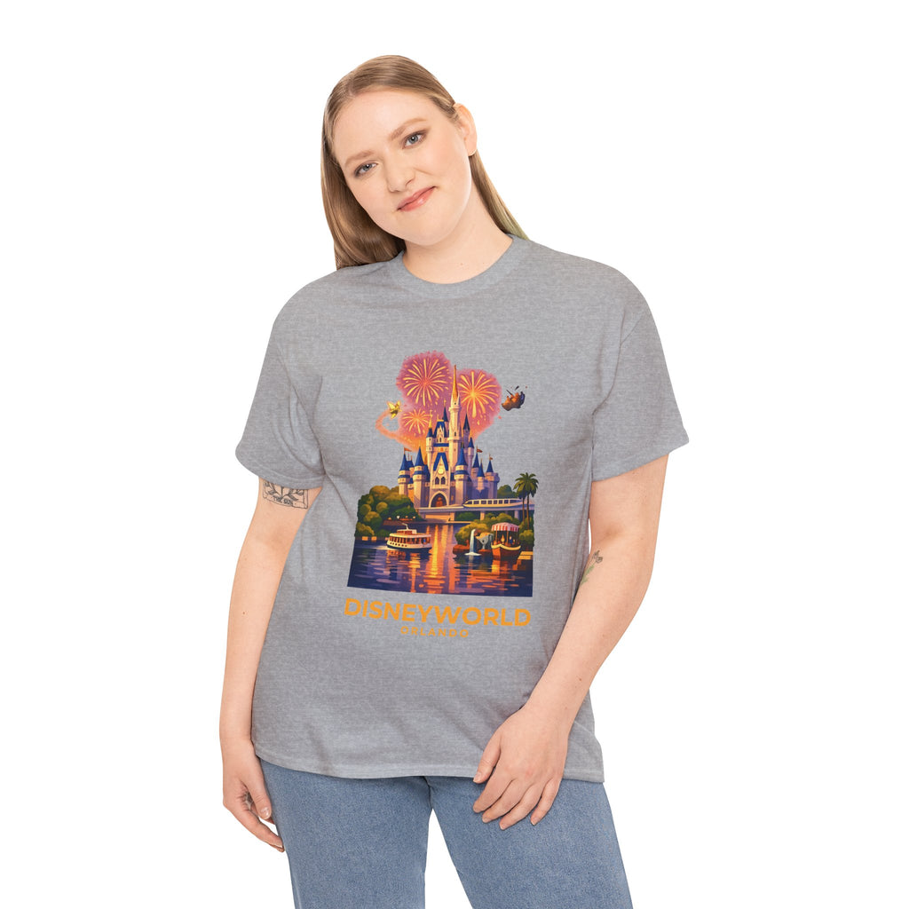 Disney World Castle Orlando Fireworks Cotton T‑Shirt