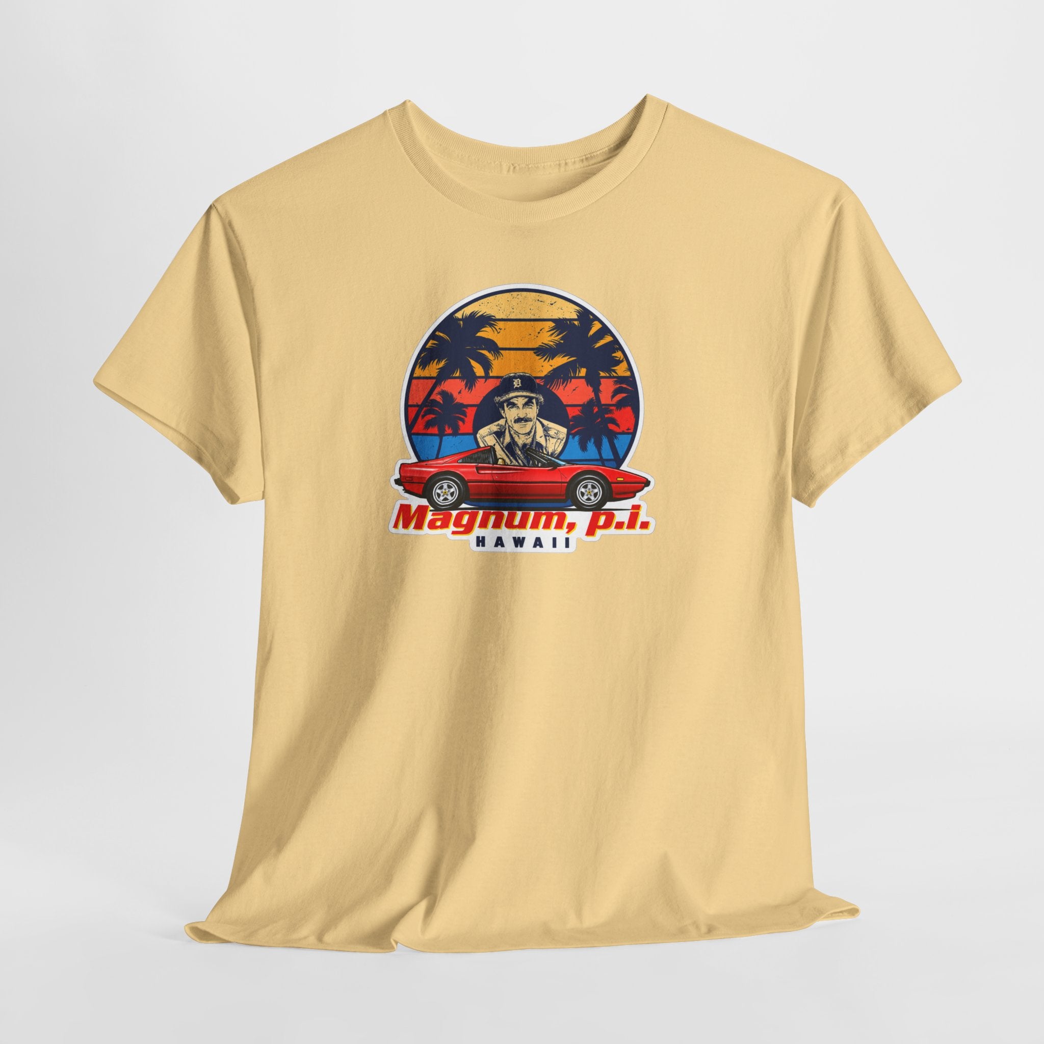 Magnum P.I. Hawaii Retro Sunset Cotton T-Shirt / Tee