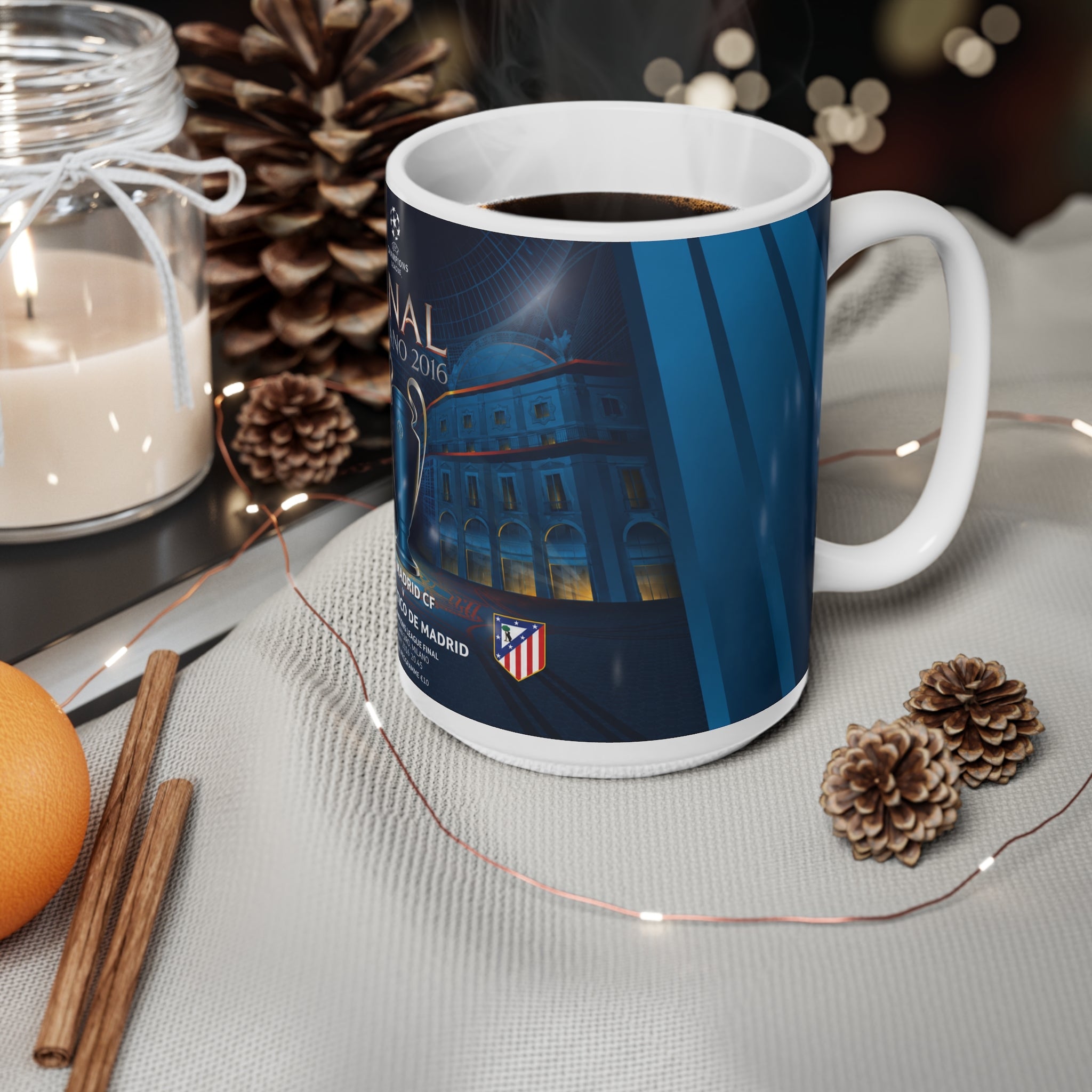 2016 UEFA Champions League Final Programme Cover Inspired Ceramic Coffee Mug — 11oz/15oz