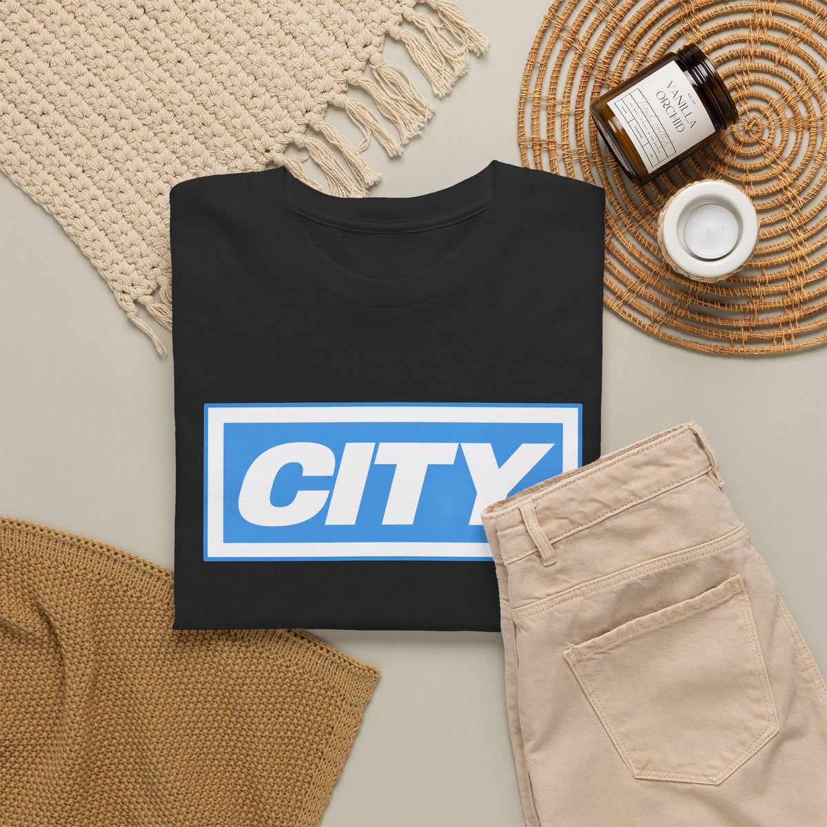 City Logo T-Shirt — Bold Blue Box Graphic Tee