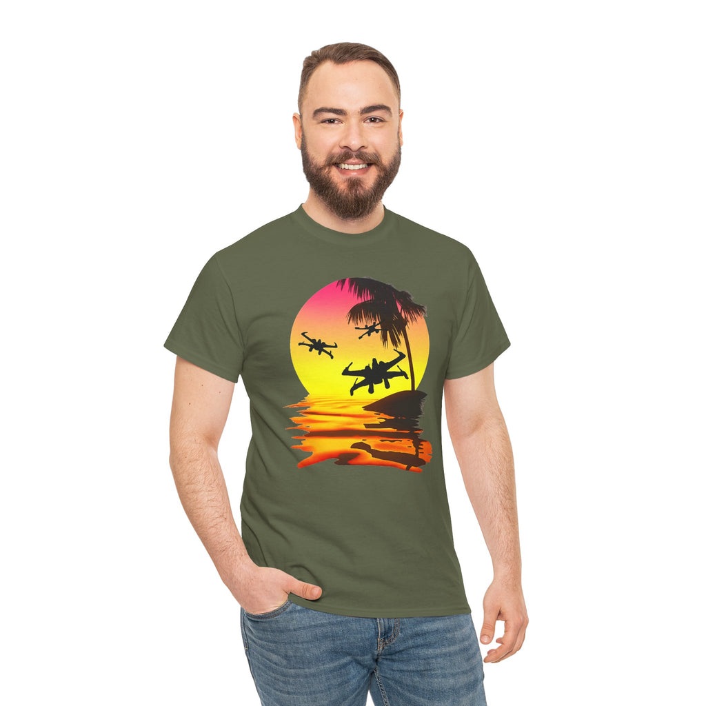 Star Wars X-Ring Sunset Beach Plane T-Shirt