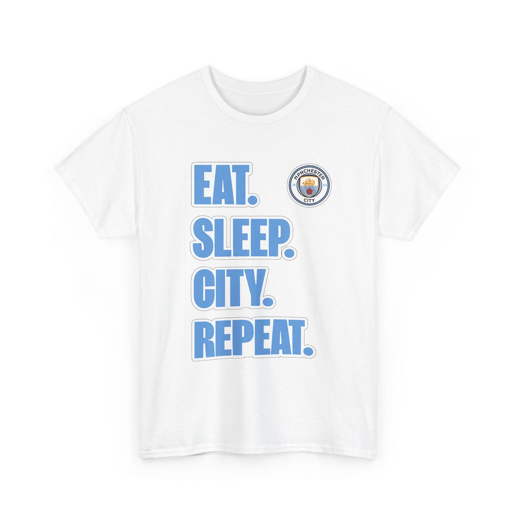 Eat. Sleep. City. Repeat. T‑Shirt — Manchester City Fan Tee