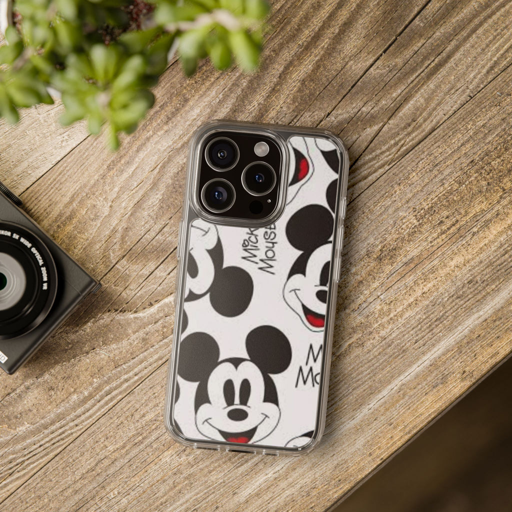 Mickey Mouse Clear Phone Case – Retro Cartoon Pattern Clear Case