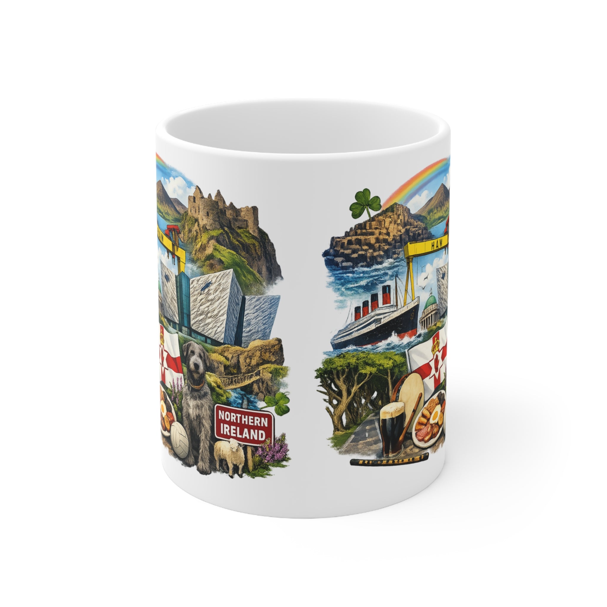 Northern Ireland Landmark Mug — Illustrated Travel Coffee Cup (11oz/15oz)