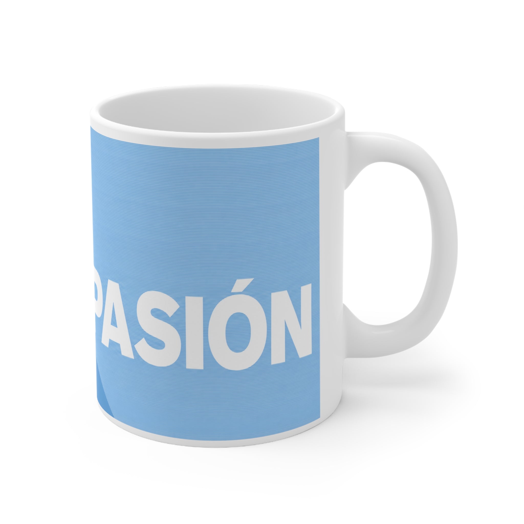 Manchester City PASIÓN Ceramic Mug – 'Passion' Blue Portrait Coffee Cup (11oz & 15oz)