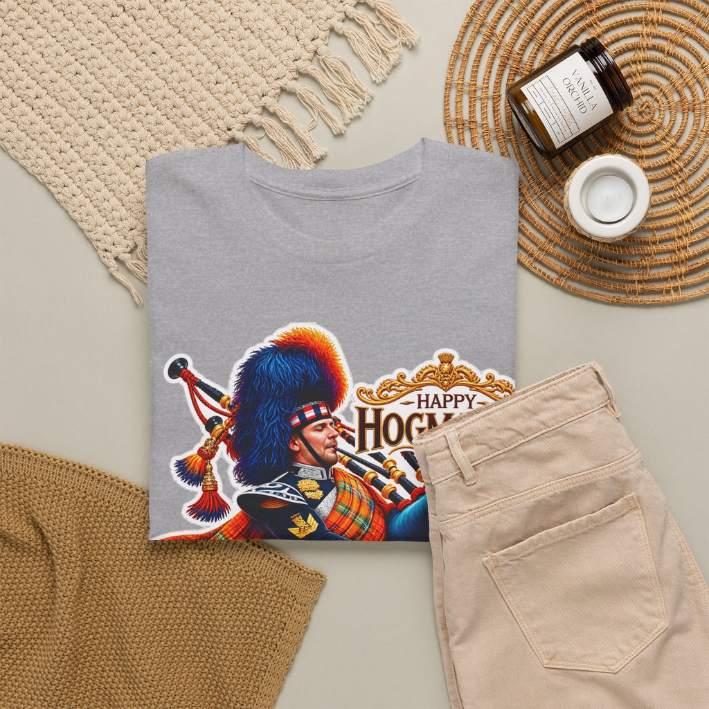 Hogmanay Bagpiper T‑Shirt — Happy Hogmanay Scottish New Year Tee